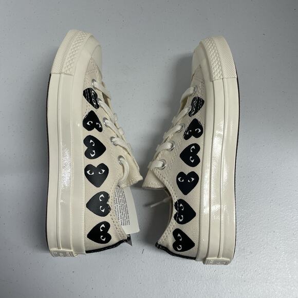 Converse Chuck 70 Low Heart Milk Black Comme des Garçons PLAY A08150C Size 3 Men - Picture 6 of 6
